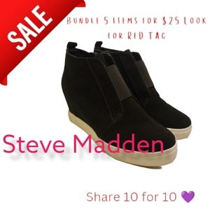 Steve Madden Waverly Leather wedge sneakers size 9